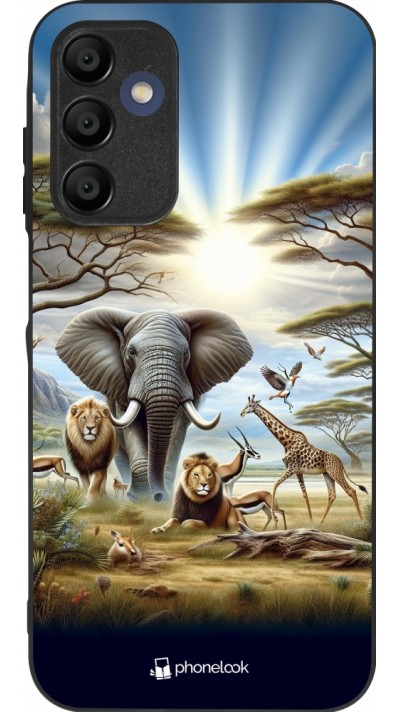 Coque Samsung Galaxy A16 - Silicone rigide noir Vie sauvage africaine