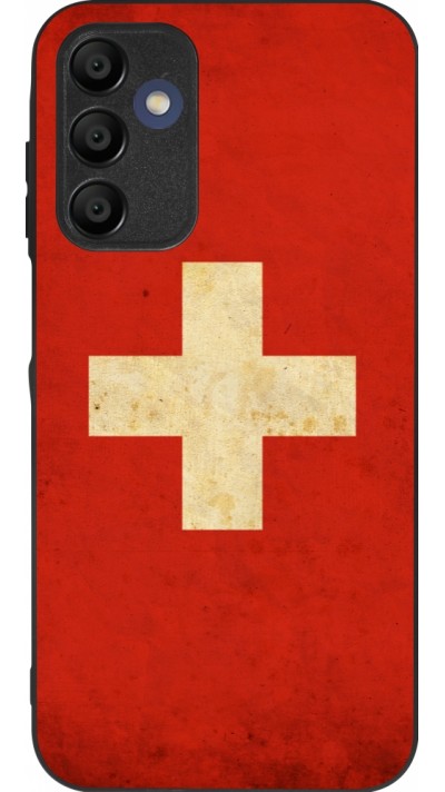 Samsung Galaxy A16 Case Hülle - Silikon schwarz Vintage Flag SWISS