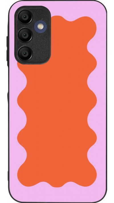 Samsung Galaxy A16 Case Hülle - Silikon schwarz Wavy Rectangle Orange Pink
