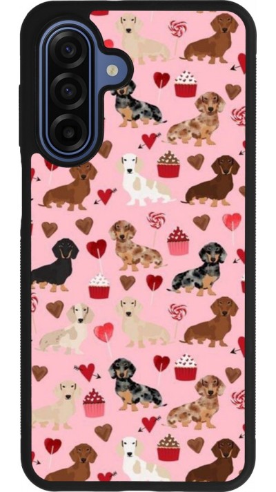 Samsung Galaxy A17 Case Hülle - Silikon schwarz Valentine 2024 puppy love
