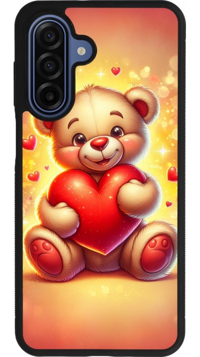 Coque Samsung Galaxy A17 - Silicone rigide noir Valentine 2024 Teddy love