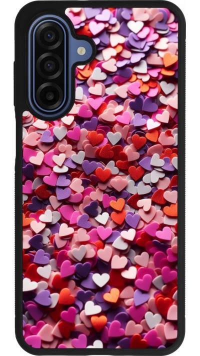 Coque Samsung Galaxy A17 - Silicone rigide noir Valentine 2025 Confetti