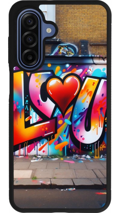 Coque Samsung Galaxy A17 - Silicone rigide noir Valentine 2025 Love U Tag