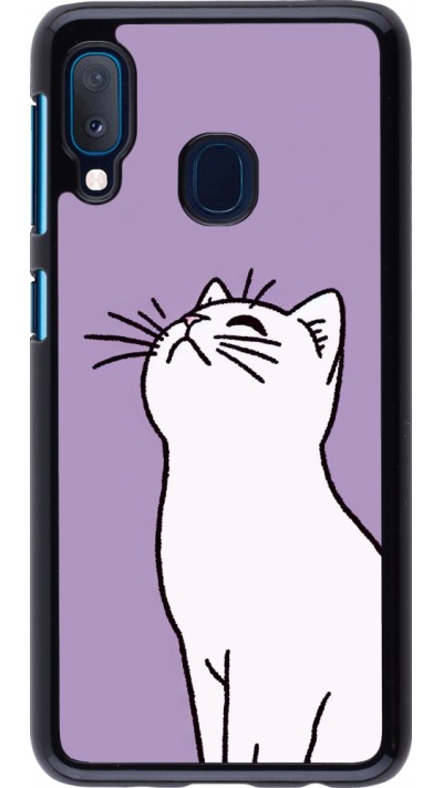 Samsung Galaxy A20e Case Hülle - Chat auf lila Hintergrund
