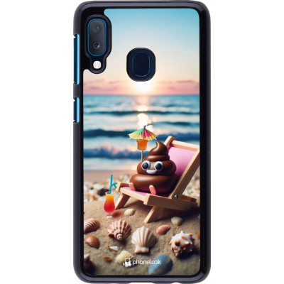 Samsung Galaxy A20e Case Hülle - Kackhaufen Emoji auf Liegestuhl