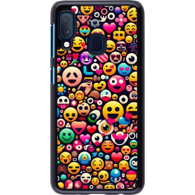 Samsung Galaxy A20e Case Hülle - Emoji Mix Farbe