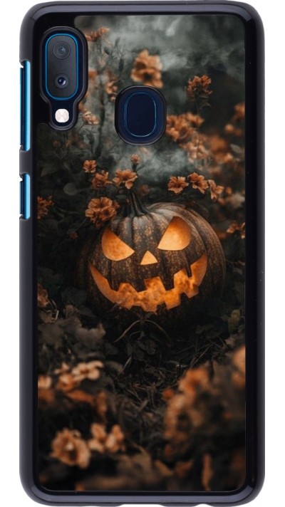 Coque Samsung Galaxy A20e - Halloween 2025 Pumpkin with flowers
