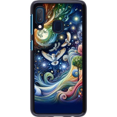 Samsung Galaxy A20e Case Hülle - Fliegender Blumen-Eule