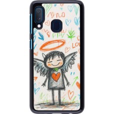 Samsung Galaxy A20e Case Hülle - Little Angel Sketch Love