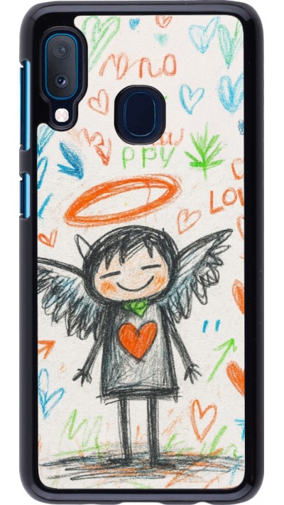 Samsung Galaxy A20e Case Hülle - Little Angel Sketch Love