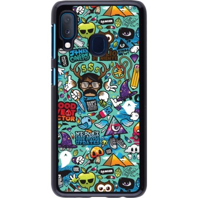 Samsung Galaxy A20e Case Hülle - Mixed Cartoons Turquoise