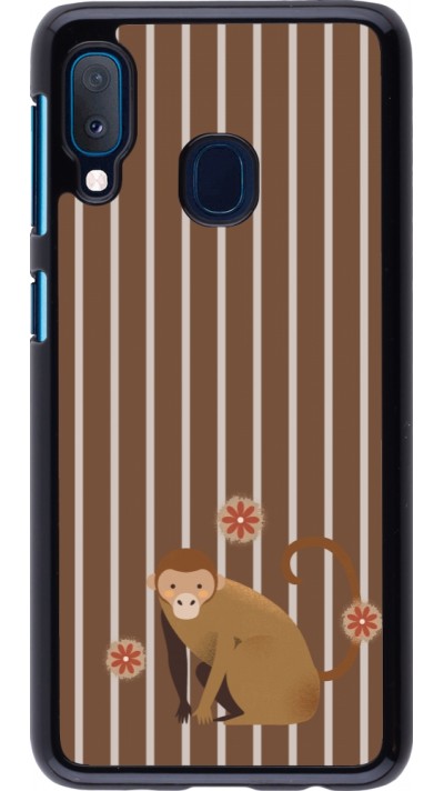 Samsung Galaxy A20e Case Hülle - Monkey with stripes