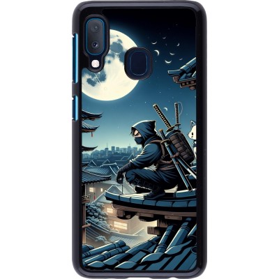 Samsung Galaxy A20e Case Hülle - Ninja unter dem Mond