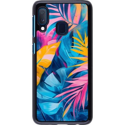 Samsung Galaxy A20e Case Hülle - Palms Blue