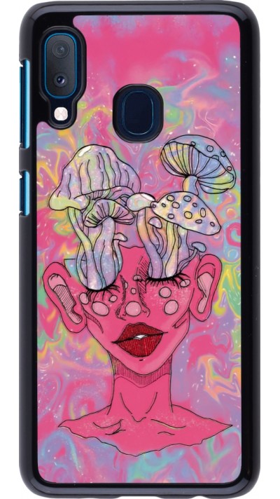 Samsung Galaxy A20e Case Hülle - Psychedelic pink mushroom