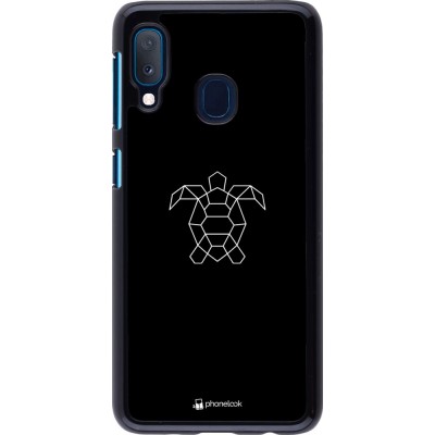 Hülle Samsung Galaxy A20e - Turtles lines on black