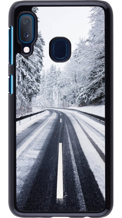 Samsung Galaxy A20e Case Hülle - Winter 22 Snowy Road