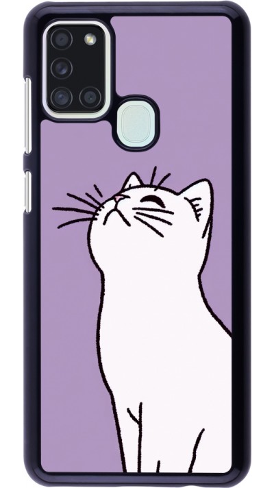 Samsung Galaxy A21s Case Hülle - Chat auf lila Hintergrund