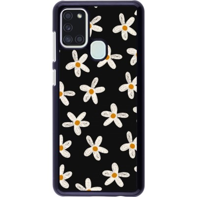 Samsung Galaxy A21s Case Hülle - Easter 2024 white on black flower