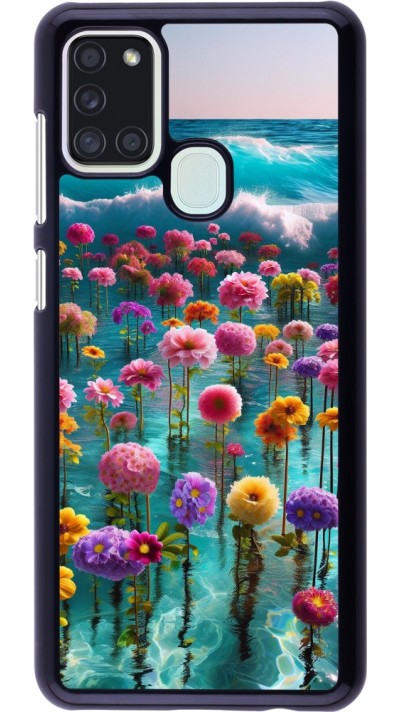 Samsung Galaxy A21s Case Hülle - Blumenmeer Wellen