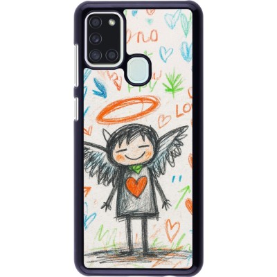 Samsung Galaxy A21s Case Hülle - Little Angel Sketch Love