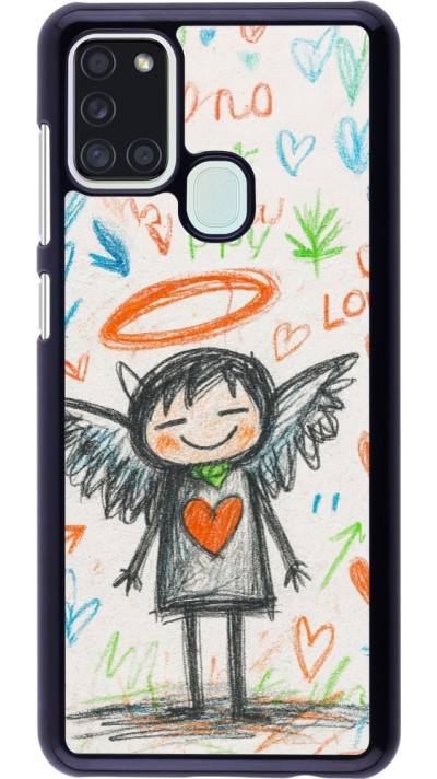 Samsung Galaxy A21s Case Hülle - Little Angel Sketch Love