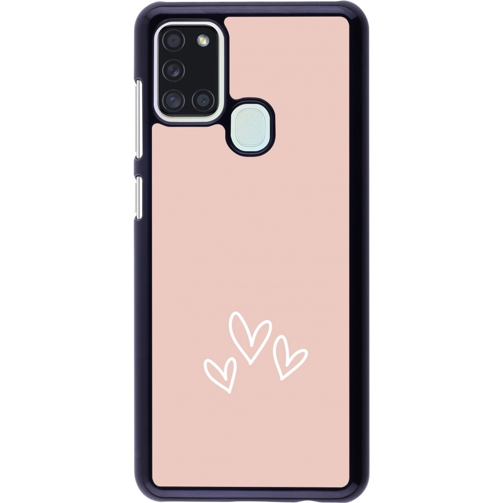 Samsung Galaxy A21s Case Hülle - Valentine 2023 three minimalist hearts
