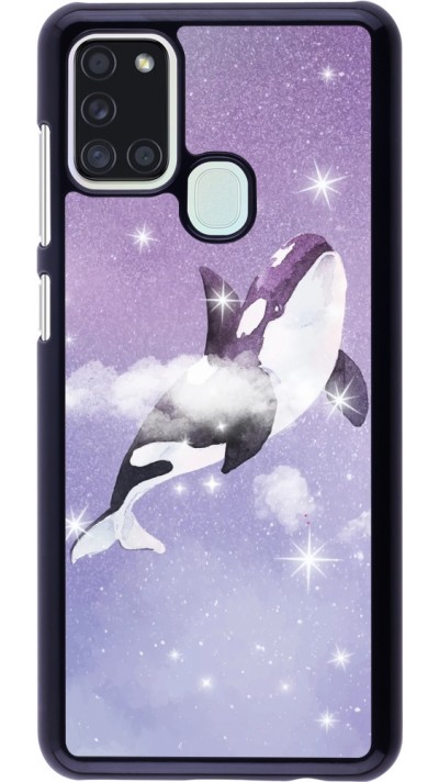 Coque Samsung Galaxy A21s - Whale in sparking stars