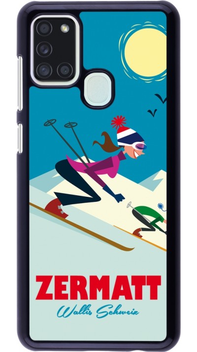 Samsung Galaxy A21s Case Hülle - Zermatt Ski Downhill