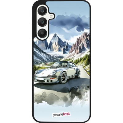 Samsung Galaxy A25 Case Hülle - Silikon schwarz Porsche 911 Berg Aquarell