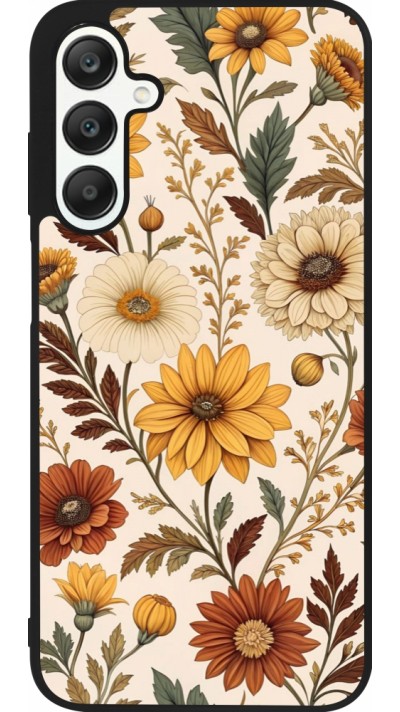 Samsung Galaxy A25 Case Hülle - Silikon schwarz Autumn 25 Flower pattern