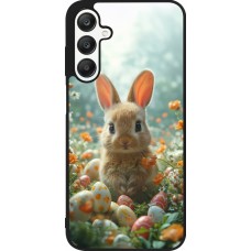 Samsung Galaxy A25 Case Hülle - Silikon schwarz Easter 2026 Rabbit in the garden