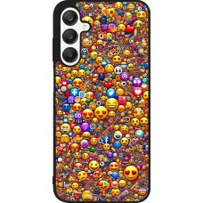 Samsung Galaxy A25 Case Hülle - Silikon schwarz Emoji gemischt