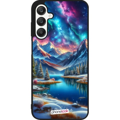 Samsung Galaxy A25 Case Hülle - Silikon schwarz Fantasiebergsee Himmel Sterne