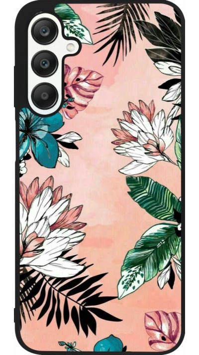 Samsung Galaxy A25 Case Hülle - Silikon schwarz Flowers Artprint