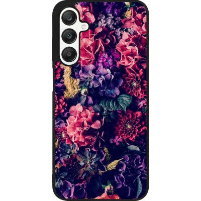 Samsung Galaxy A25 Case Hülle - Silikon schwarz Flowers Dark