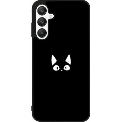 Samsung Galaxy A25 Case Hülle - Silikon schwarz Funny cat on black