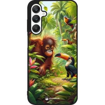 Samsung Galaxy A25 Case Hülle - Silikon schwarz Tropischer Dschungel Tayrona