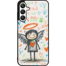 Samsung Galaxy A25 Case Hülle - Silikon schwarz Little Angel Sketch Love