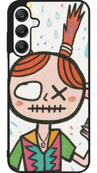 Samsung Galaxy A25 Case Hülle - Silikon schwarz Little Girl Sketch