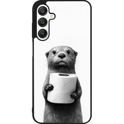 Samsung Galaxy A25 Case Hülle - Silikon schwarz Otter Toilettenpapier