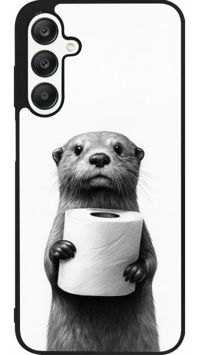 Samsung Galaxy A25 Case Hülle - Silikon schwarz Otter Toilettenpapier