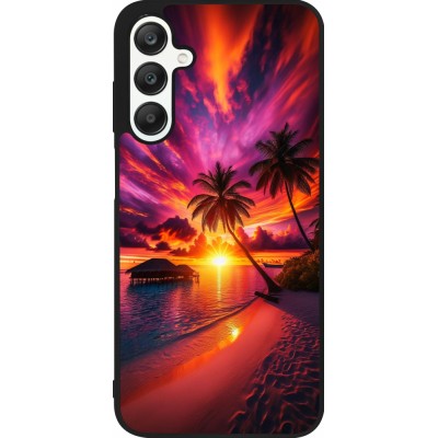 Samsung Galaxy A25 Case Hülle - Silikon schwarz Malediven Abenddämmerung Glückseligkeit