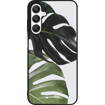 Samsung Galaxy A25 Case Hülle - Silikon schwarz Monstera Plant