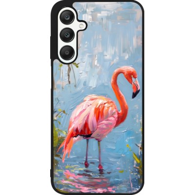 Samsung Galaxy A25 Case Hülle - Silikon schwarz Paint Flamingo