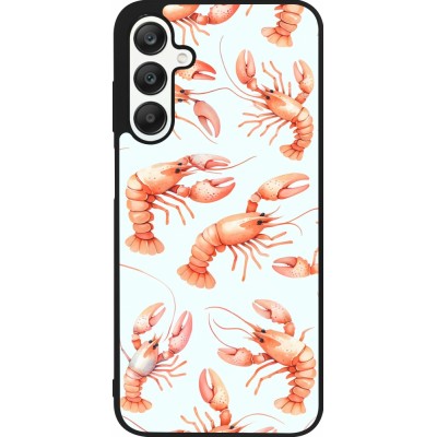 Samsung Galaxy A25 Case Hülle - Silikon schwarz Muster von pastellfarbenen Hummern