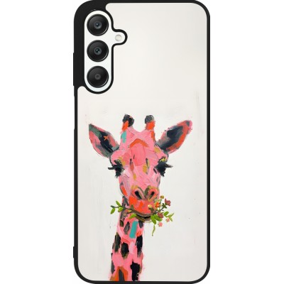Samsung Galaxy A25 Case Hülle - Silikon schwarz Pink Girafe Paint