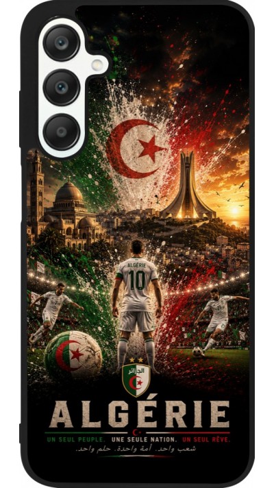 Coque Samsung Galaxy A25 - Silicone rigide noir Football Algérie splash 2026