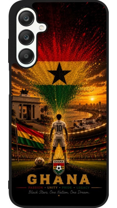 Coque Samsung Galaxy A25 - Silicone rigide noir Football Ghana splash 2026