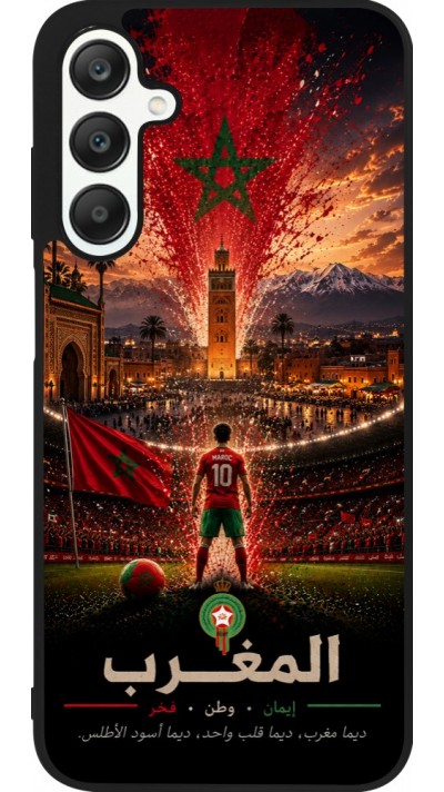 Coque Samsung Galaxy A25 - Silicone rigide noir Football Maroc splash 2026
